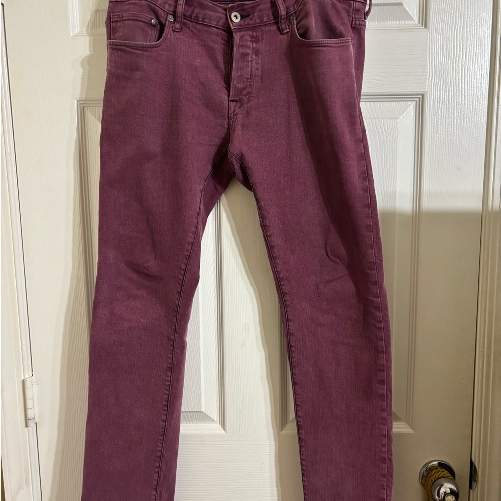 H&M Burgundy Slim Low Waist Jeans